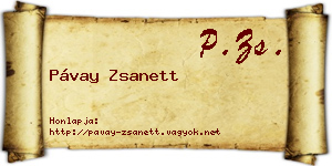Pávay Zsanett névjegykártya